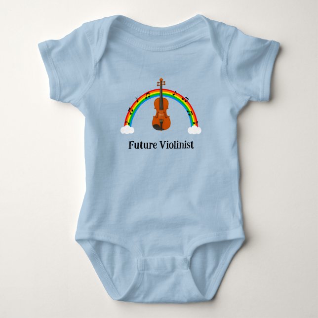Zukünftiger Geiger Regenbogen Baby Strampler (Vorderseite)