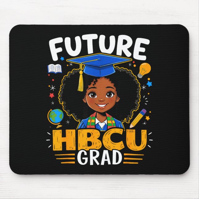 Zukünftiger Hbcu-Absolvent Kinder Schwarzes Mädche Mousepad (Vorne)