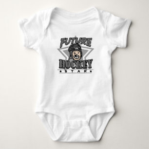 Zukünftiger Hockey-Stern-Schwarz-Sturzhelm Baby Strampler