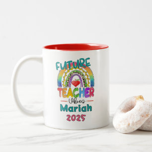 Zukünftiger Lehrer Personalisiert  Zweifarbige Tasse
