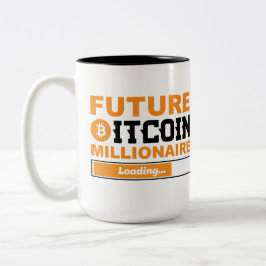 Zukünftiger Millionär Bitcoin Humor Kryptowährung Zweifarbige Tasse