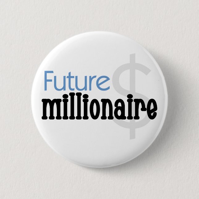 Zukünftiger Millionär - blaue T-Shirts und Button (Vorderseite)