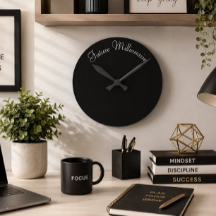 Zukünftiger Millionär Inspirierender Unternehmeris Runde Wanduhr