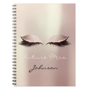 Zukünftiger Namen-Schein Frau-Bridal Pink Makeup Notizblock