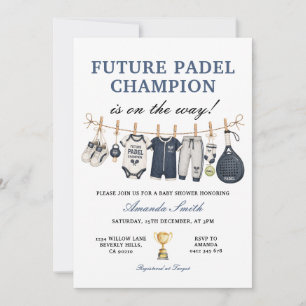 Zukünftiger Padel-Champion-Junge Wäscheleine Baby  Einladung