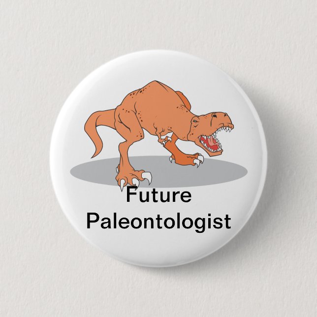 Zukünftiger Paläontologe mit T-Rex Dinosaur Button (Vorderseite)