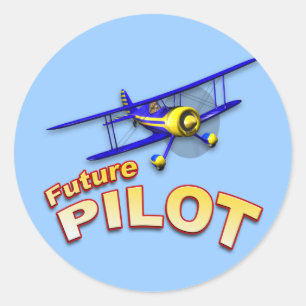 Zukünftiger Pilot Runder Aufkleber