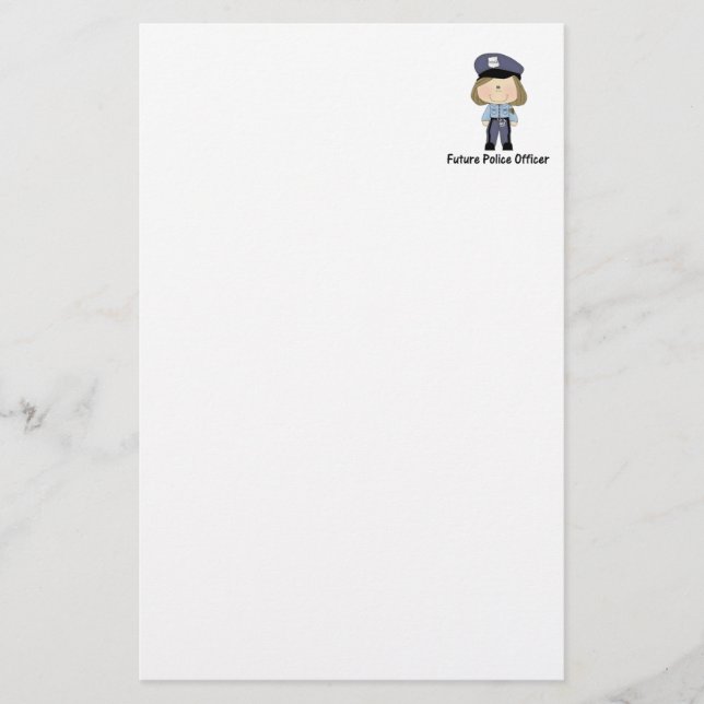 zukünftiger Polizeibeamte (Mädchen) Briefpapier (Vorderseite)