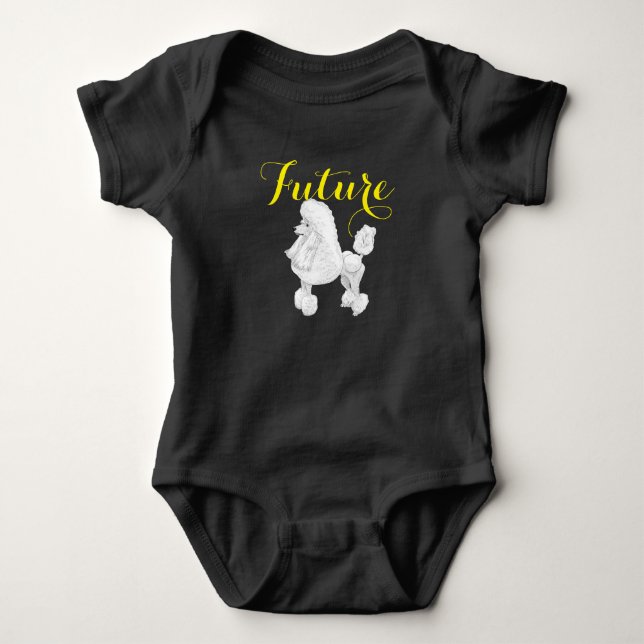 Zukünftiger Pudel-Baby-Bodysuit Baby Strampler (Vorderseite)