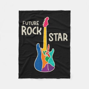 Zukünftiger Rockstar Gitarre Handzeichen Musiklieb Fleecedecke