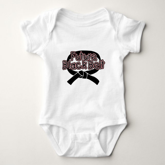 Zukünftiger schwarzer Gürtel (rot) Baby Strampler (Vorderseite)