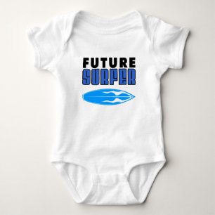 Zukünftiger Surfer-blaues Brandungs-Brett Baby Strampler