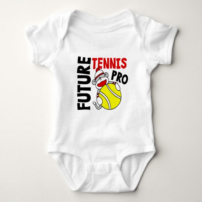 Zukünftiger Tennis-Prosocken-Affe Baby Strampler (Vorderseite)