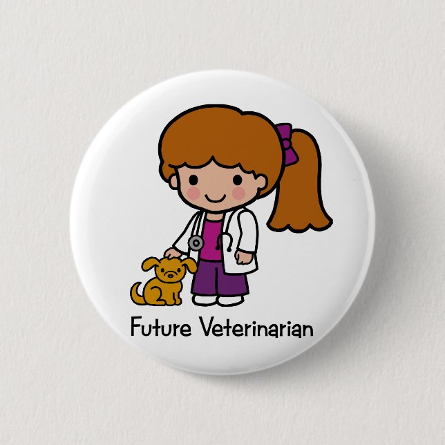 Zukünftiger Tierarzt - Mädchen Button (Vorderseite)