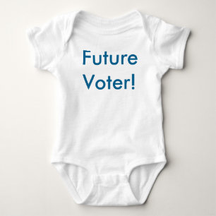 Zukünftiger Wähler! In blauem Schreiben Demokrat Baby Strampler