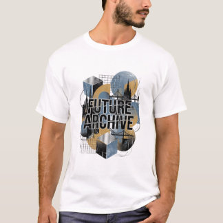 Zukünftiges Archiv Retro Geometrische Stadtlandsch T-Shirt