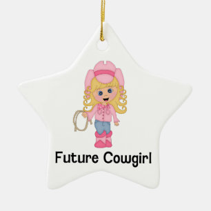 Zukünftiges Cowgirl Keramik Ornament
