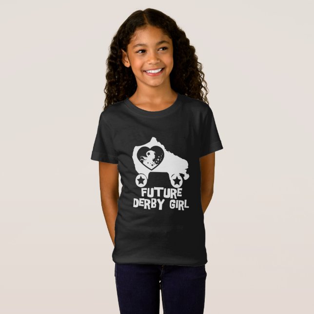Zukünftiges Derby-Mädchen, Rollen-Skatenentwurf T-Shirt (Vorne ganz)