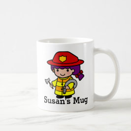 Zukünftiges Feuerwehrmädchen mit Ax und Hose Kaffeetasse