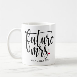 Zukünftiges Frau Modern Brushed Black Script Kaffeetasse