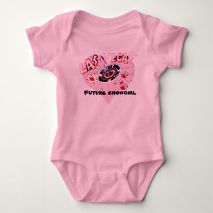 Zukünftiges Las Vegas-Revuegirlbabyrosa Baby Strampler