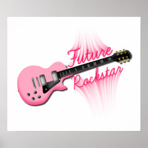 Zukünftiges Rockstar rosa Gitarrenplakat Poster
