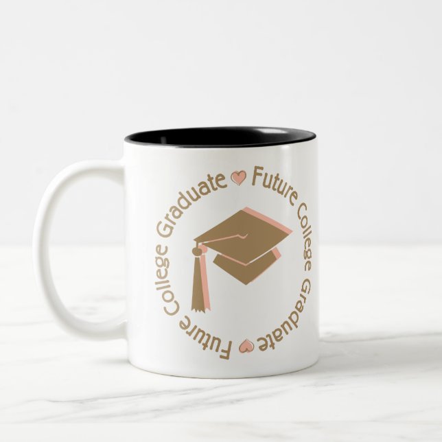 Zukünftiges Uni-Absolvent-Mädchen Zweifarbige Tasse (Links)