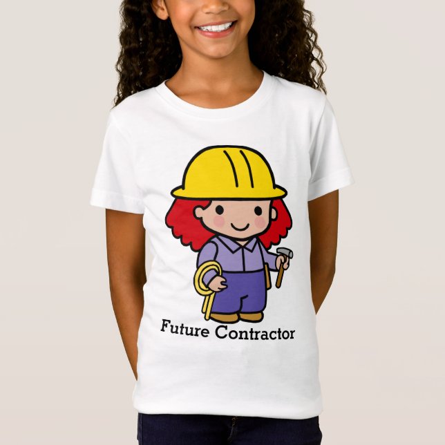 Zukünftiges Unternehmermädchen mit Hammer und Seil T-Shirt (Vorderseite)