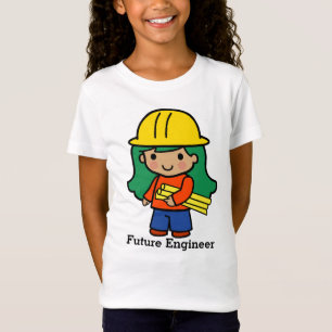 Zukunftsarchitektur/Ingenieur-Mädchen in Hard Hat T-Shirt