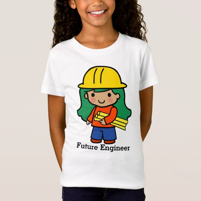 Zukunftsarchitektur/Ingenieur-Mädchen in Hard Hat T-Shirt (Vorderseite)