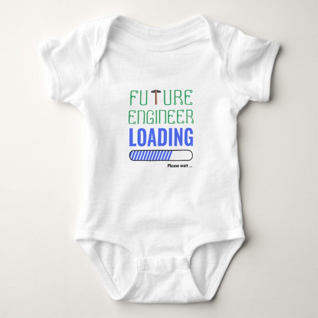 Zukunftsingenieur Lade Funny Personalisiert Unisex Baby Strampler (Vorderseite)