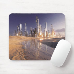 Zukunftsstadt im Science-Fiction-Stil, gespiegelt Mousepad