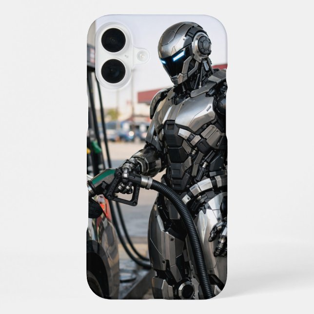 Zukunftstankstelle  iPhone 16 plus hülle ("When machines take the wheel, even refueling becomes a glimpse into tomorrow.")