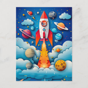 Zukunftstraum Astronaut für Kinder Feiertagspostkarte