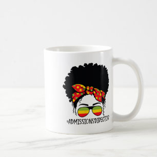 Zulassungsdirektorin Unordentlicher Dutt Afro Frau Kaffeetasse