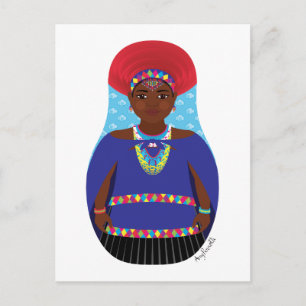 Zulu, carte postale Matryoshka, Afrique du Sud