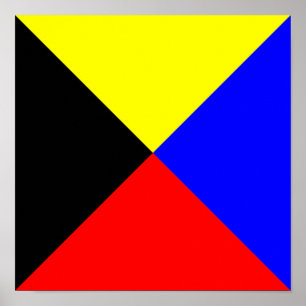 Zulu ICS Seeschiffssignalflagge Poster