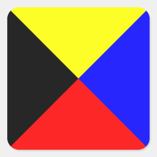 Zulu ICS Seesignalflagge Quadratischer Aufkleber