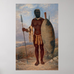 Zulu-Krieger ,Berühmtes Gemälde Poster