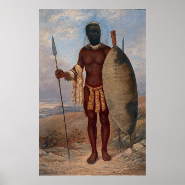 Zulu-Krieger ,Berühmtes Gemälde Poster (Vorne)
