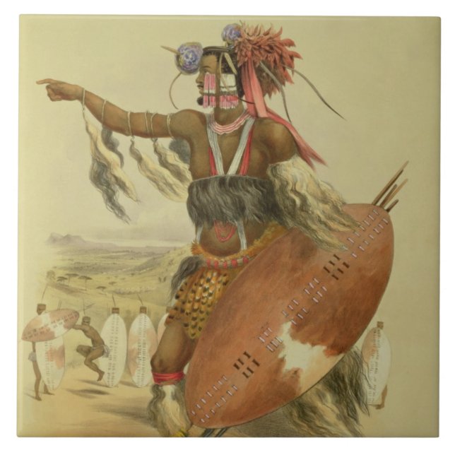 Zulu-Krieger, Utimuni, Neffe von Chaka das späte Fliese (Vorderseite)