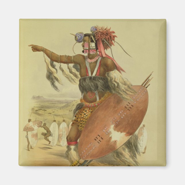 Zulu-Krieger, Utimuni, Neffe von Chaka, dem versto Magnet (Vorne)