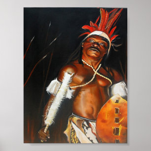 Zulu-Kriegers-Afrikaner-Plakat Poster
