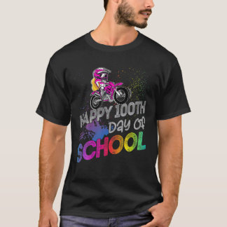 Zum 100. Schulfahrer-Dirt-Bike-Rucksack T-Shirt