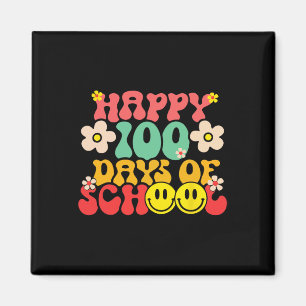 Zum 100. Schullehrer Kinder Retro Groov Magnet