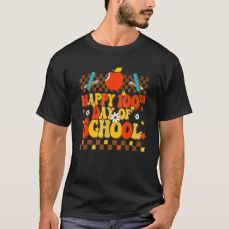Zum 100. Schullehrer Kinder Retro Groov T-Shirt