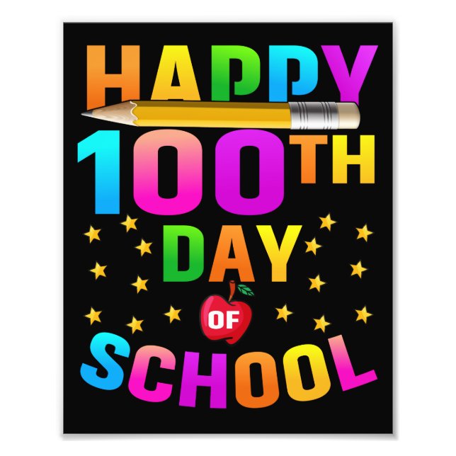 Zum 100. Schultag für Lehrer und Studenten Fotodruck (Vorne)