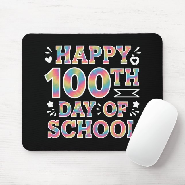 Zum 100. Schultag Gefärbte Krawatte Regenbogen 100 Mousepad (Mit Mouse)