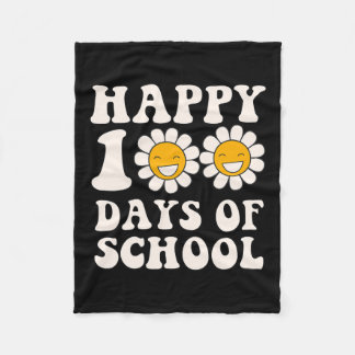 Zum 100. Schultag Retro Groovy Niedlich Graphi Fleecedecke