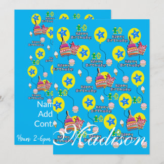 Zum 10. Geburtstag Einladung Geburtstag #10 Blau